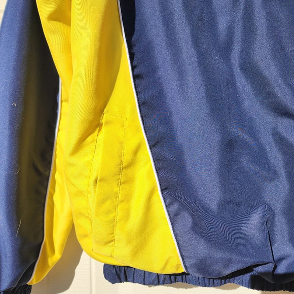 Mens Vintage Michigan Wolverines Windbreaker XL Pullover Jacket Quarter Zip Blue - Picture 10 of 10